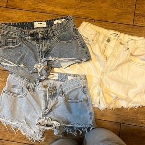 Jean shorts, size 2, 3 pack, barely worn, great condition, no stains, cotton on